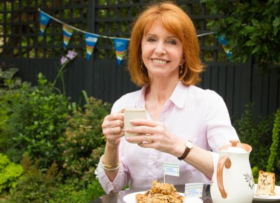 Jane Asher with tea and cakes