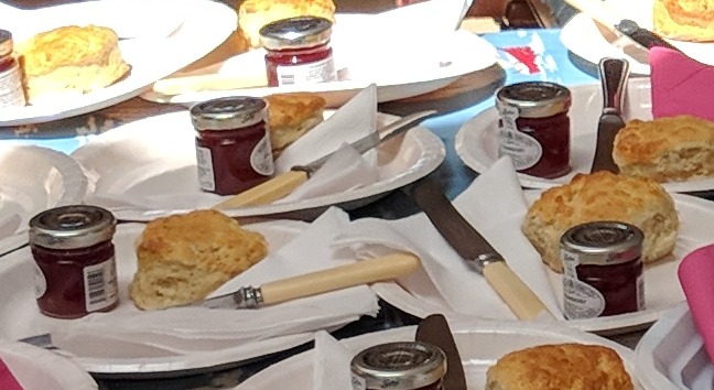 Cream teas ready to serve